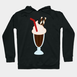 Chocolate Milkshakes with Two Wafer Sticks and a Straw Hoodie